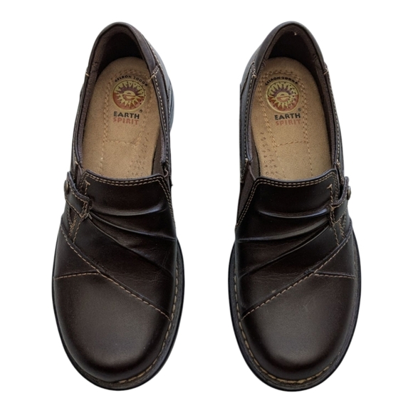 Earth Spirit Gelron 2000 Brown Leather Loafer Slip On Shoe 6 Memory Foam Sole - Picture 4 of 10